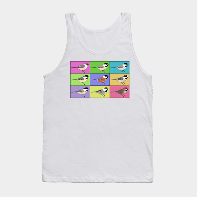 Warhol Birds - Chickadee Tank Top by Feathered Focus